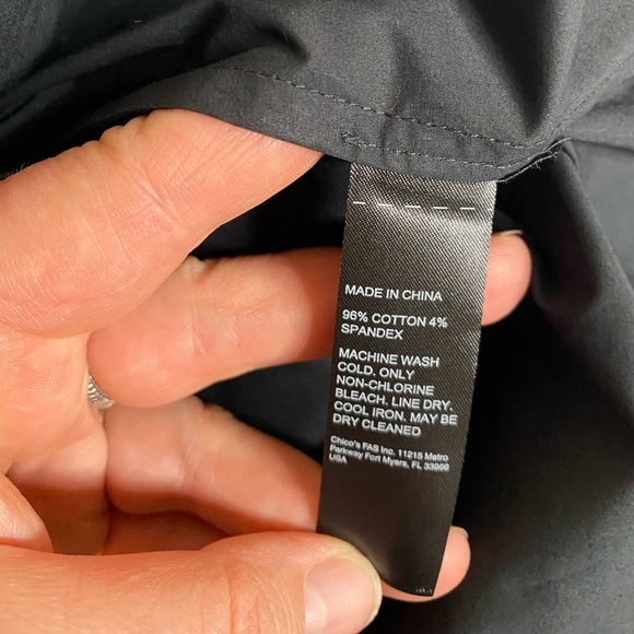 NWT Chico’s Black Label Black All Day Topper Long Sleeve Shirt Dress W/Belt XS - Picture 7 of 7